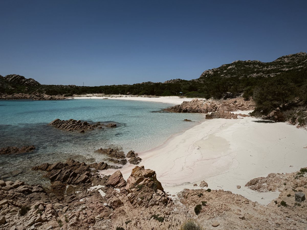 A pink-sand beach in the archipelago